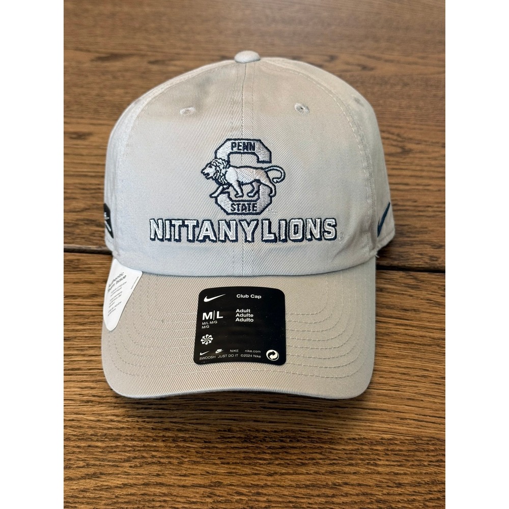 Nike Penn State Nittany Lions On-Field Club Cap Grey Adjustable Hat M/L NEW - Picture 6 of 9